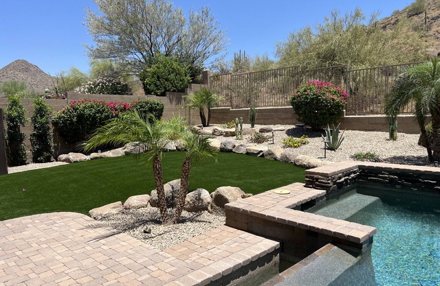 Enjoy Scottsdale Mountainview Home with incredible Oasis Back Yard!