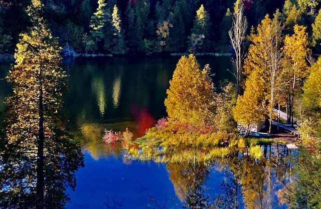 Enjoy the beautiful views of the Muskegon River near Hardy Dam and Dragon Trail