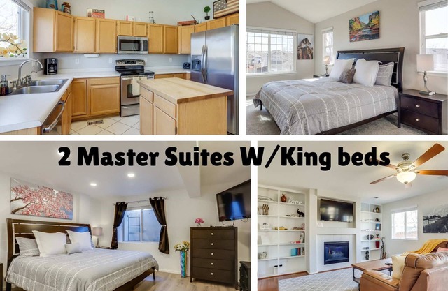 Family home 2 Master Suites with King beds fast Wifi workspace