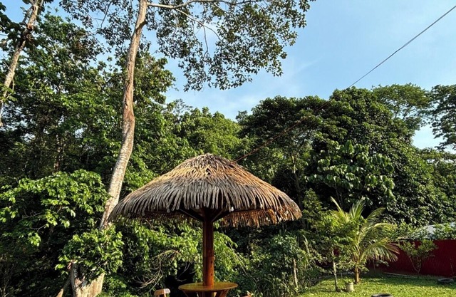 Family vacation home with a view of the forest and access to a small river.