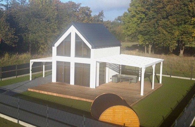 Ferienhaus 70qm bis 5 Gäste, Sauna, Whirlpool, 75qm Terrasse Eingezäuntem Garten