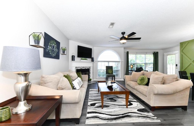 First floor 2 bed 2 bath with fireplace