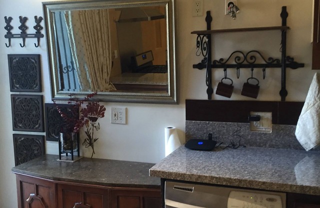 Furnished bedroom, bathroom, kitchen in a guard-gated community