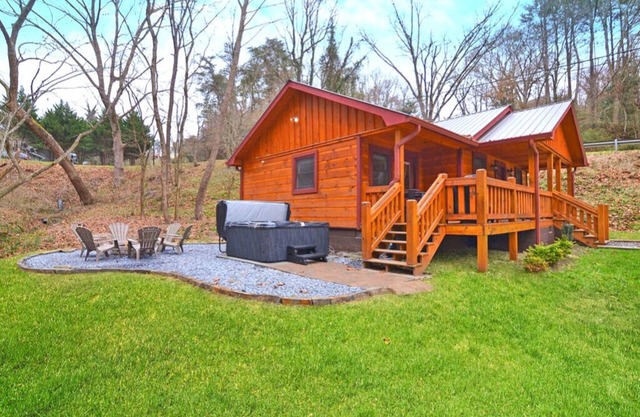 Furnished Mid Term Rental | Mountain Views! Hot Tub & Firepit