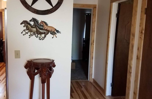 Furnished with a western decor and many antiques, yet has modern amenities.