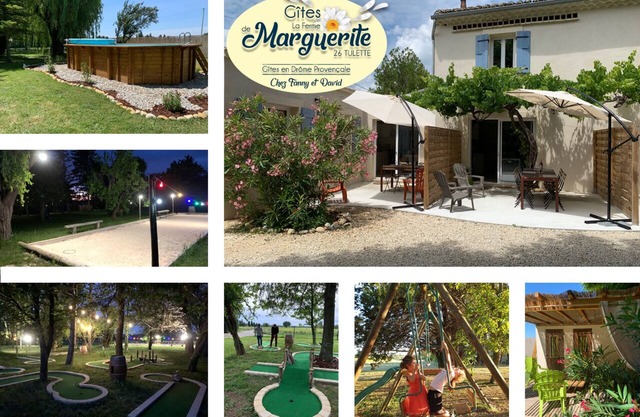 Gîtes in the vineyards, park, swimming pool, playground, pétanque court, spa .