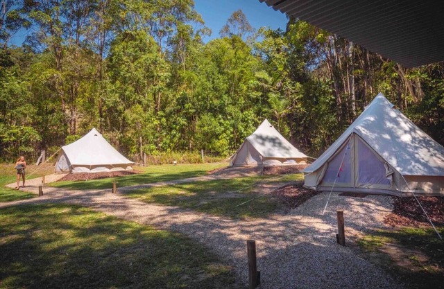 Gaia Glamping Tent: Eco Stay w/Private Bathroom & Nature Views Near Noosa