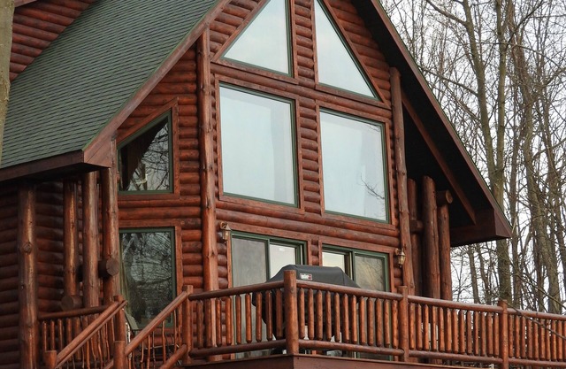 Golden Dunes Luxury Log Home Overlooking Lake Michigan
