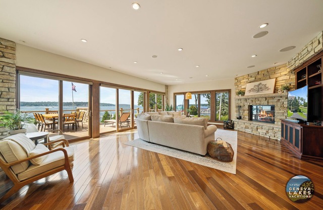 Grand Luxe | Geneva Lakefront Escape | Private Pier | Tennis & Pickleball Court | Views