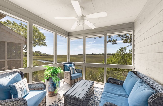 Great 2 BR Villa! Marsh/Distant Ocean Views! Neighborhood Pool! Near Kayak Dock!