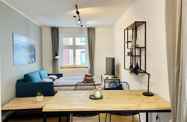 HafenCity apartment 1 on the 4th floor directly at Stralsund harbor