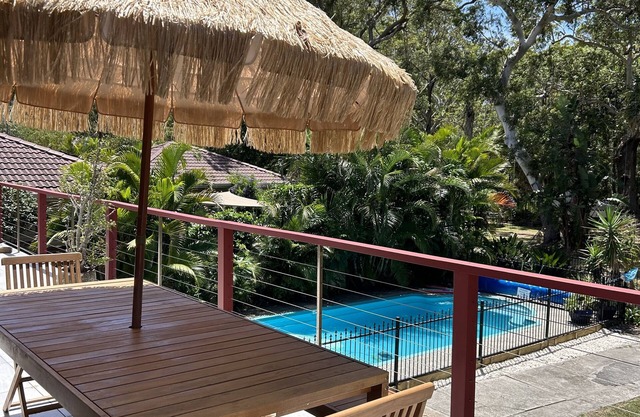 Hawks Nest Forest House with a Pool