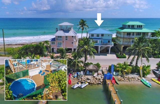Heaven Can't Wait: ON the BEACH! Heated pool + hot tub, private dock. 7BR/5BA