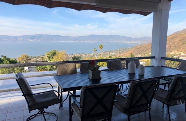HOUSE FACING CHAPALA LAKE WITH BEAUTIFUL VIEW FROM ITTERRACES 24 HOURS SECURITY