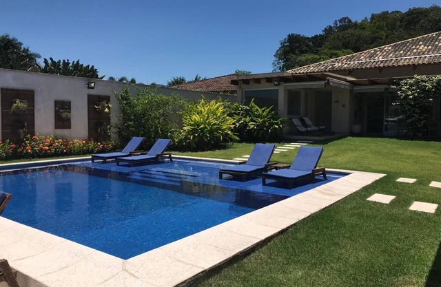 House in gated community with pier