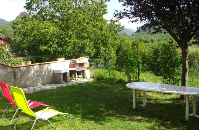House in small mountain village by the river