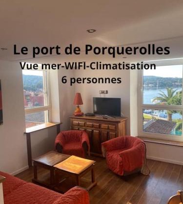 Ile de Porquerolles : T3 climatisé vue mer