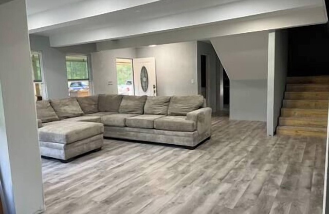 Just need a room? Shared common space, private bedroom. B