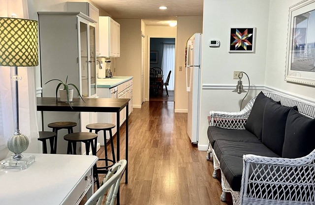 Kitchen, living and dining space. 4bedroom, 3bath. Lg deck. Walk to downtown.