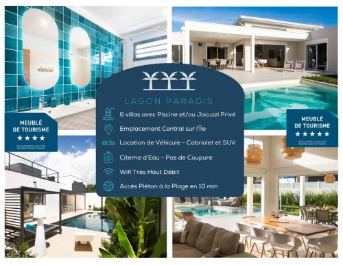 Lagon Paradis - 6 Villas individuelles avec Piscine ou Jacuzzi - Loc Voiture Cabriolet ou SUV