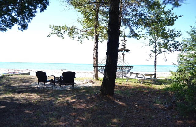 Lake Michigan Cecil Bay-waterfront outside Mackinaw City.