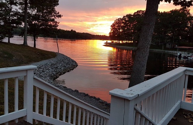 Lake of Egypt lake front with large two level deck