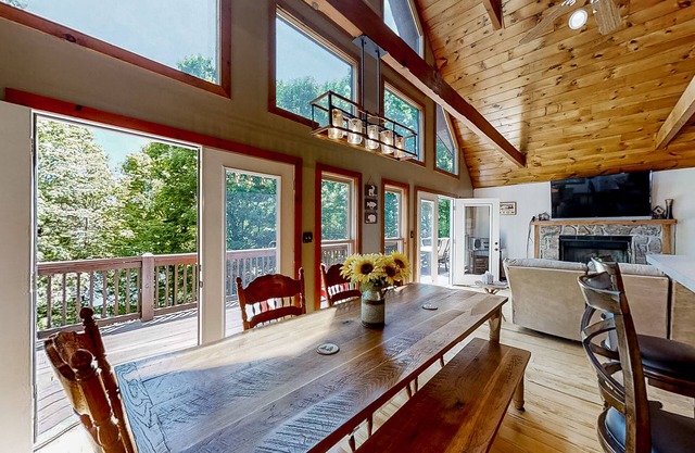 Lakefront home - dog-friendly, private dock, two fireplaces, and central AC