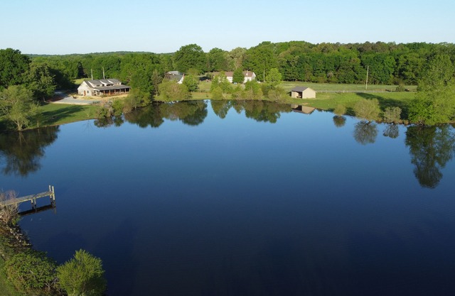 Lakefront on 24 Acres + 4 Acre Lake + 60 ft Porch Facing Lake + Pool Table!