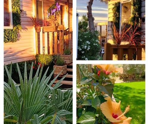 Le Lagon Rose nice bungalow Camping SIBLU le Mar Estang Canet-en-Roussillon, 2 rooms, 2 bathrooms, 2 TV, free WIFI, sheets & towels included, beach at 5 mn walk