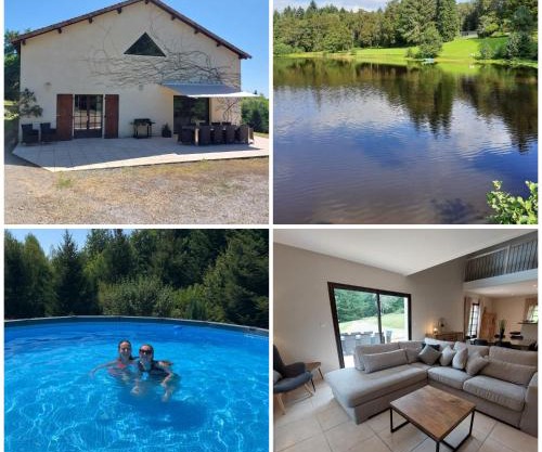 "Le petit bonheur" Gîte van 4 tot 12 personen met privé vijver van 2Ha