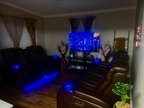 LED Lighting Reclining Sofas Cozy 3 Bedroom Home
