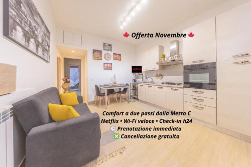Loft con Terrazzo Metro C a 3 Min Collegamento facile con il Centro