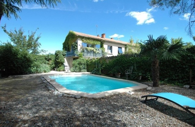 Lovely Maubec apartment with private gardens, heated saltwater pool & internet