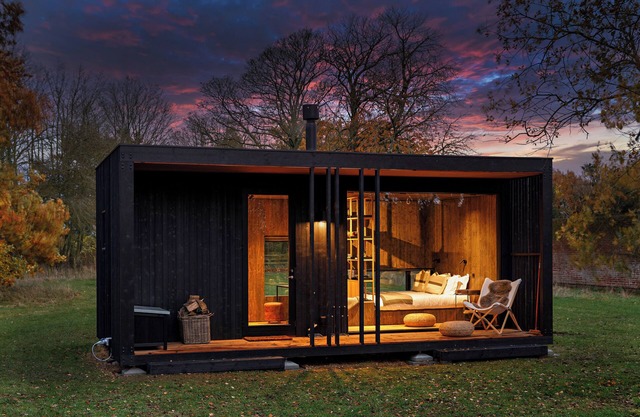 Luxurious Cabin at Thursford Castle, immersed in North Norfolk countryside.