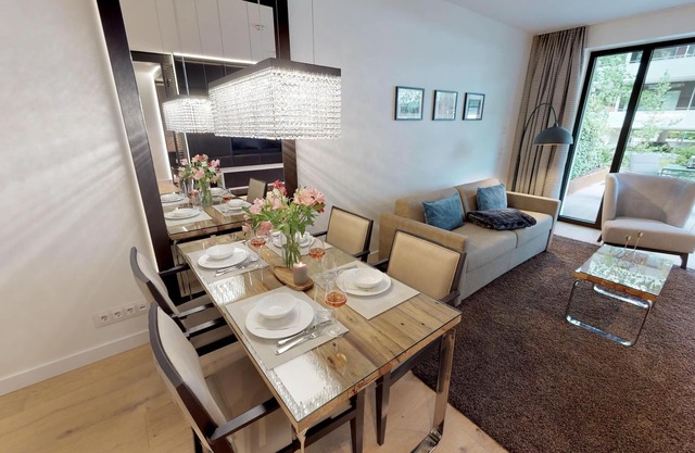 Luxury apartment 0.11 with sauna, beach chair, loungers and large terrace.