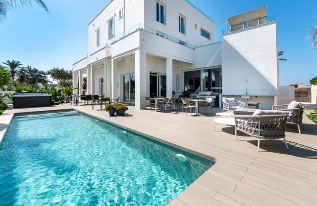 Luxury beachfront villa with pool