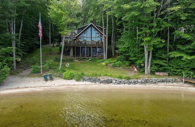 Luxury Lakefront home on Sebago Lake W/Sandy Beach