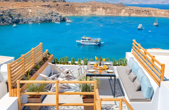Luxury New villa just above Lindos main beach with sea view and outdoor jacuzzi