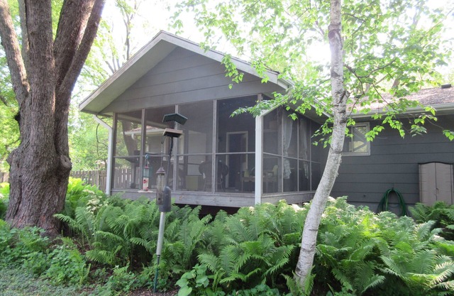 Madison Arboretum Mid-Century Ranch Screen Porch, Fireplace