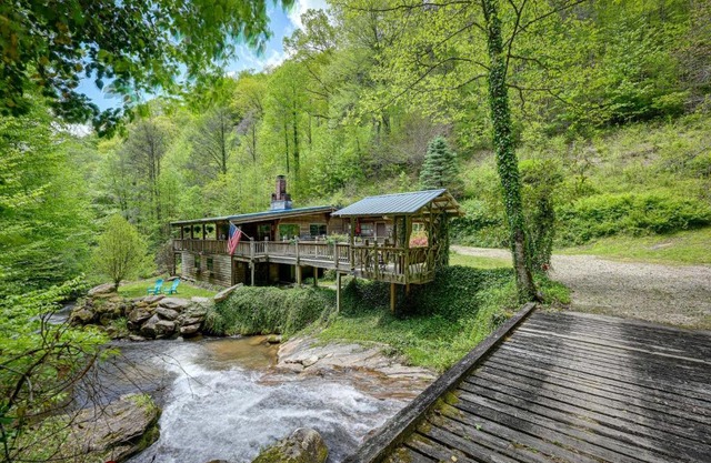 Magical Smoky Mountain Cabin Rental with Waterfall!