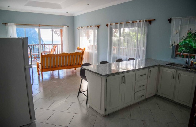 Majestic Villa, breathtaking view of famous Pitons, Ocean and Soufriere Town