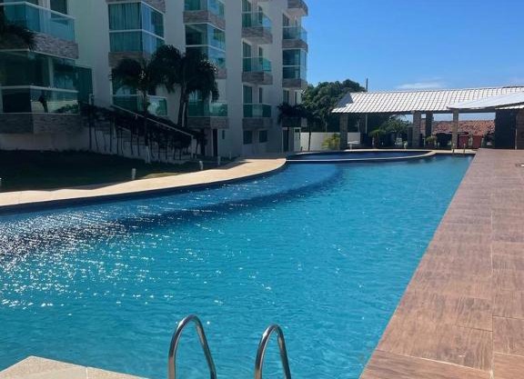 Mar e sol residencial 2 quartos com ar condicionado,500 metros da praia de Jacumã