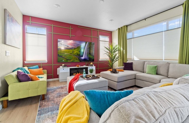 Modern 5BR Getaway | Hot Tub, Game Room, Fireplace, Grill & Pet-Friendly Stay
