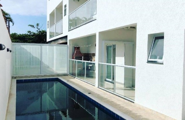 Modern apartment facing the sea with its own barbecue and swimming pool - Ubatuba
