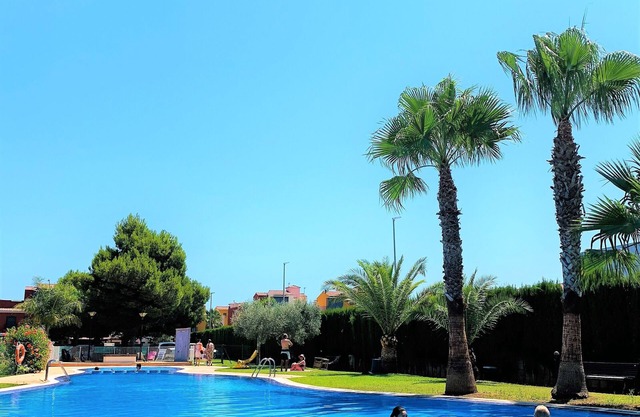 Modern beach apartment with garden pool view, near Denia, sea 800m
