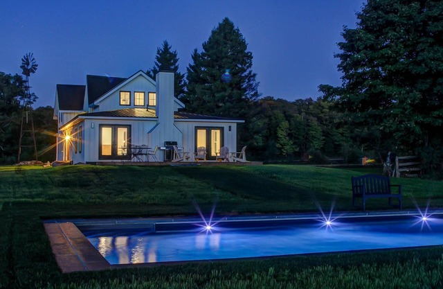 Modern Farmhouse, pool, recreational barn on 168 acres near Blue Mtn