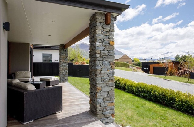 Modern family home with mountain views
