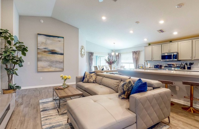 Modern Home with Sunroom and Dazzling Kitchen