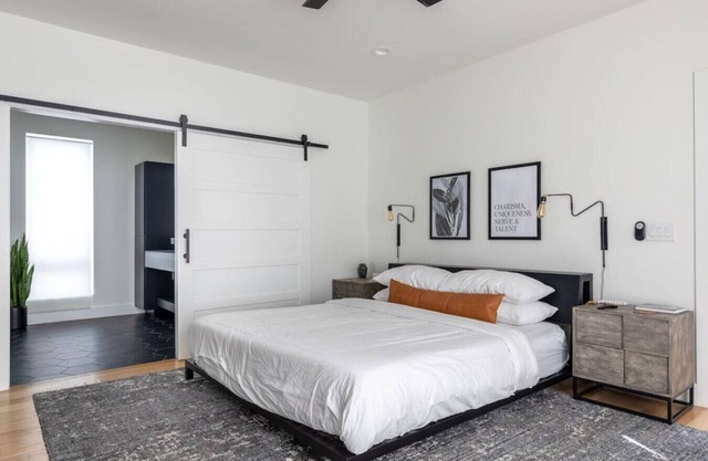 Modern Oasis: Rooftop Sunsets & City Lights!