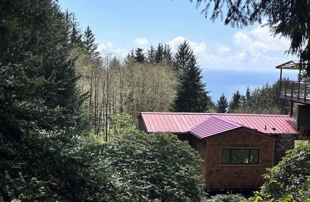 Mountain Perch with Ocean View Minutes From Beach!